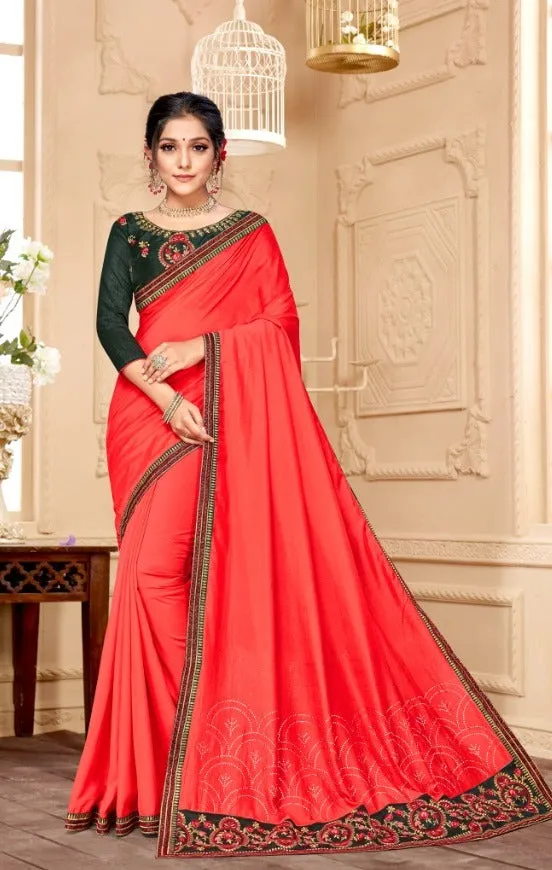 Ranjna Sarees Presents Raisin Vichitra Silk Fancy Designer Sarees