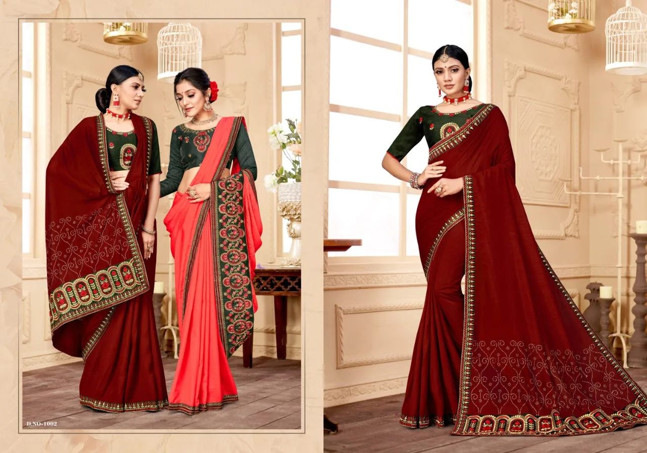 Ranjna Sarees Presents Raisin Vichitra Silk Fancy Designer Sarees