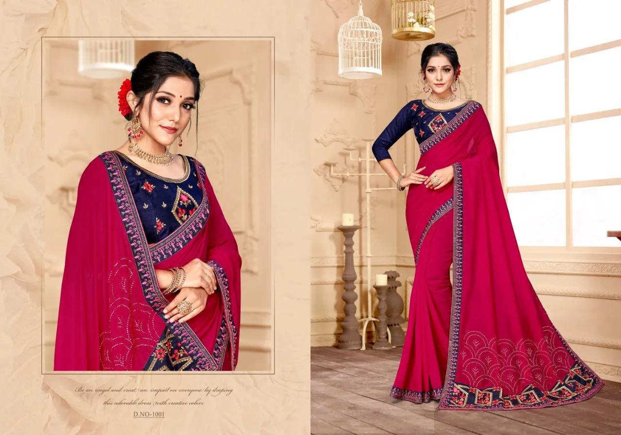 Ranjna Sarees Presents Raisin Vichitra Silk Fancy Designer Sarees