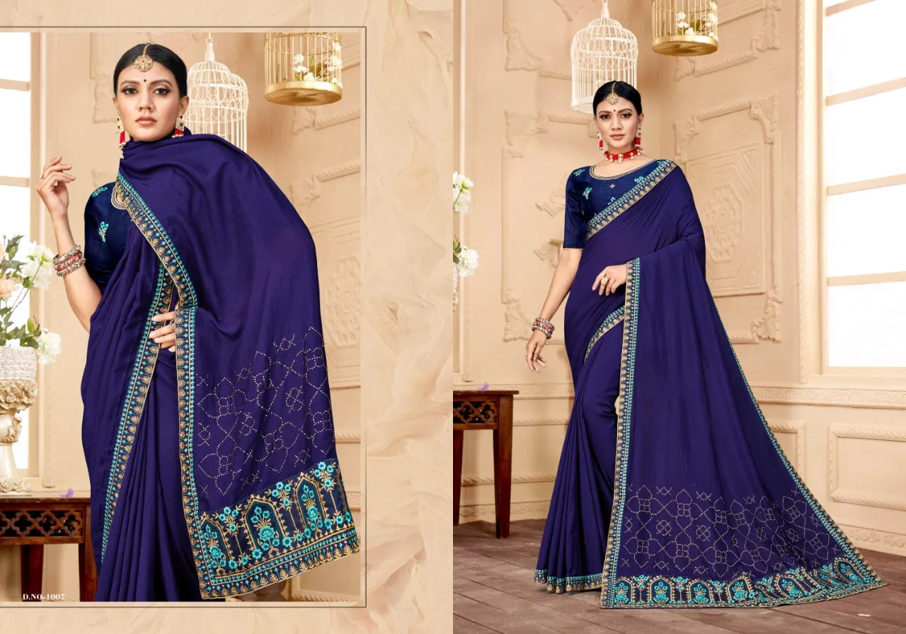 Ranjna Sarees Presents Raisin Vichitra Silk Fancy Designer Sarees