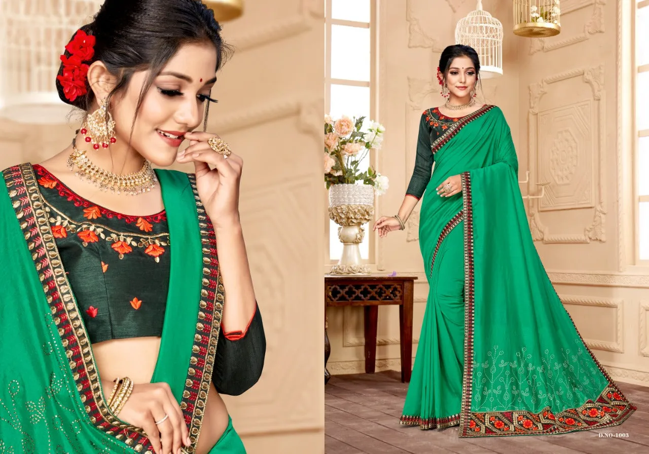 Ranjna Sarees Presents Raisin Vichitra Silk Fancy Designer Sarees