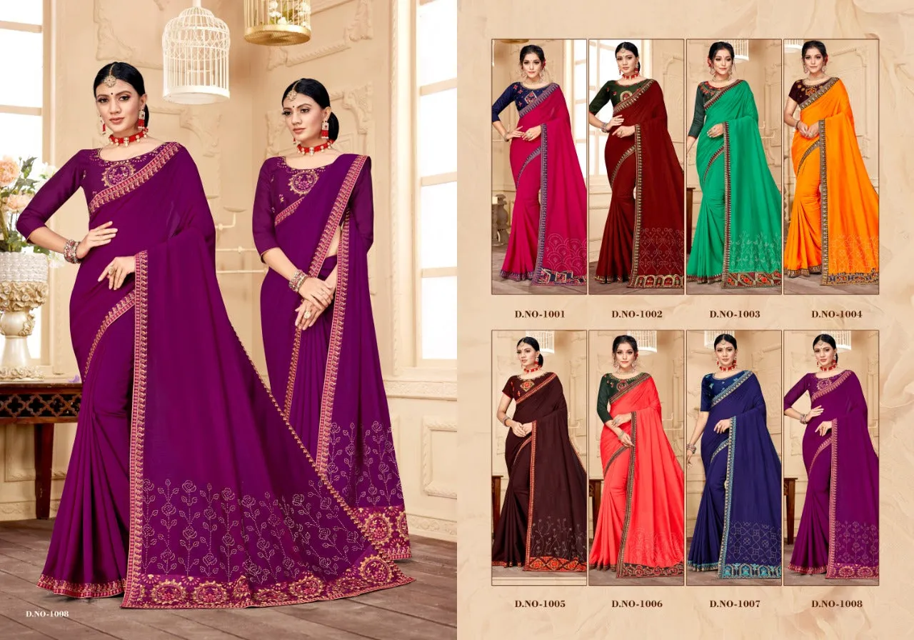 Ranjna Sarees Presents Raisin Vichitra Silk Fancy Designer Sarees