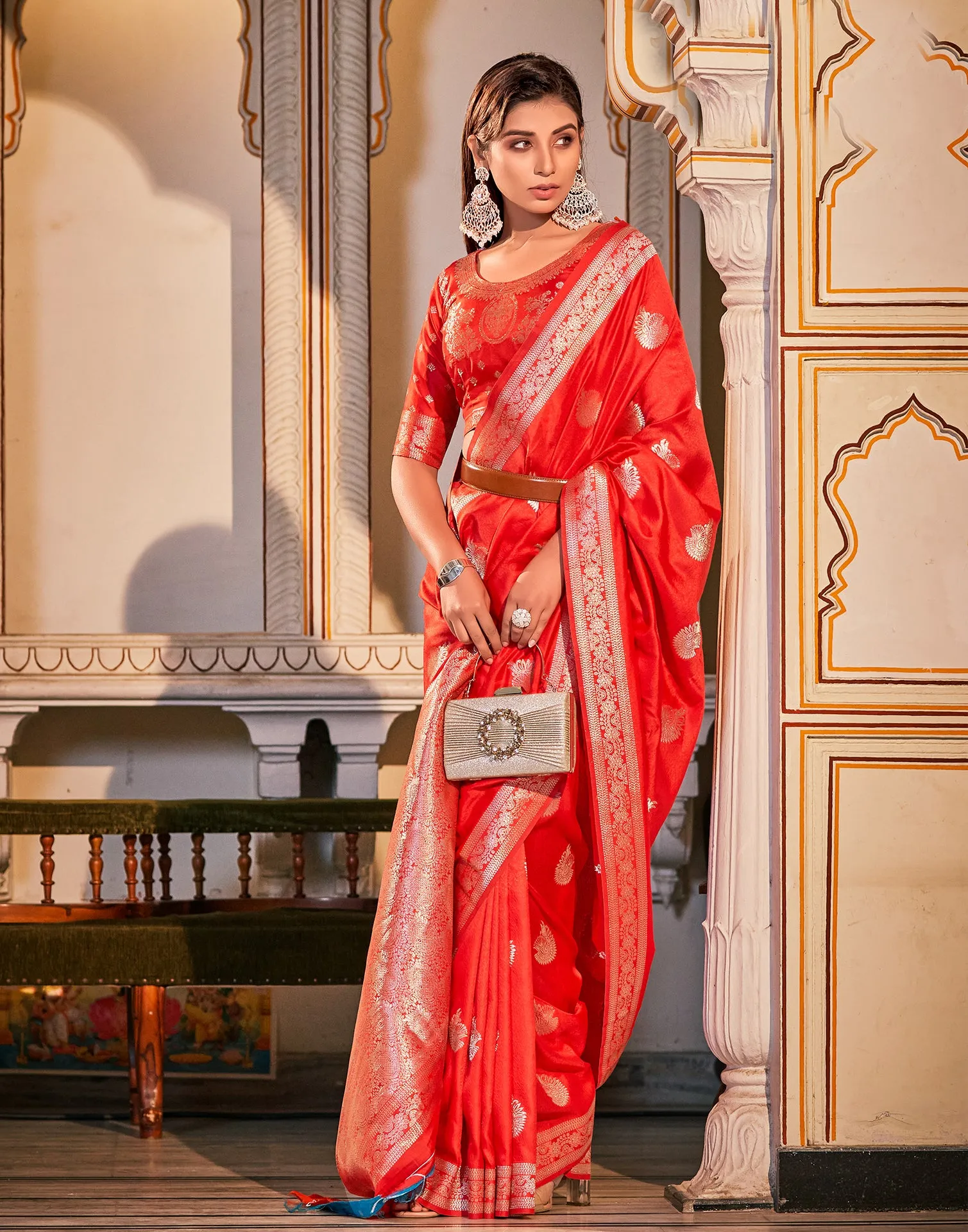 Red Banarasi Saree