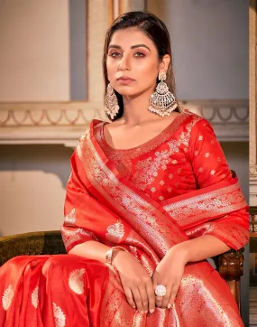 Red Banarasi Saree