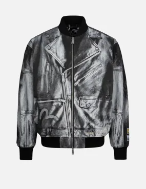 Replicate Biker Allover Print Relax Fit Bomber Jacket