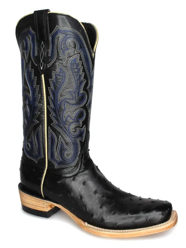 Resistol Mens Black Full Quill Ostrich Boots