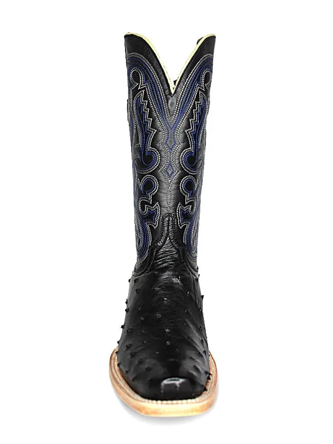 Resistol Mens Black Full Quill Ostrich Boots