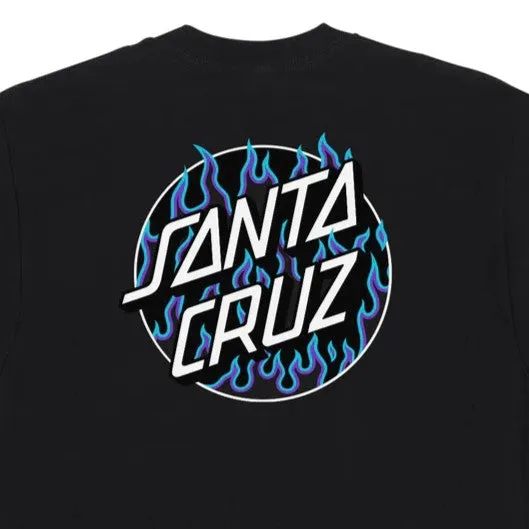 SANTA CRUZ x THRASHER Flame Dot Santa Cruz Men's T-Shirt - Black