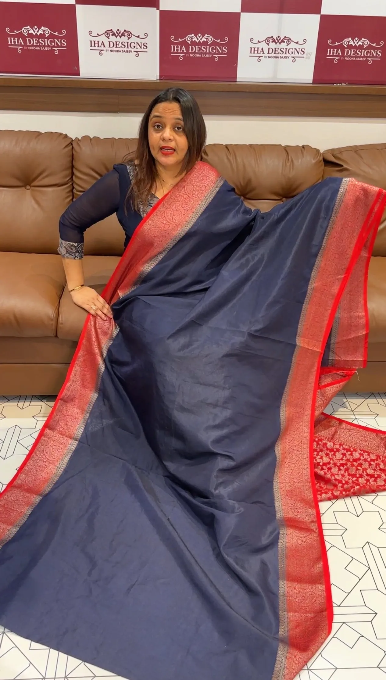 SEMI BANARASI SAREES - IHA 15118