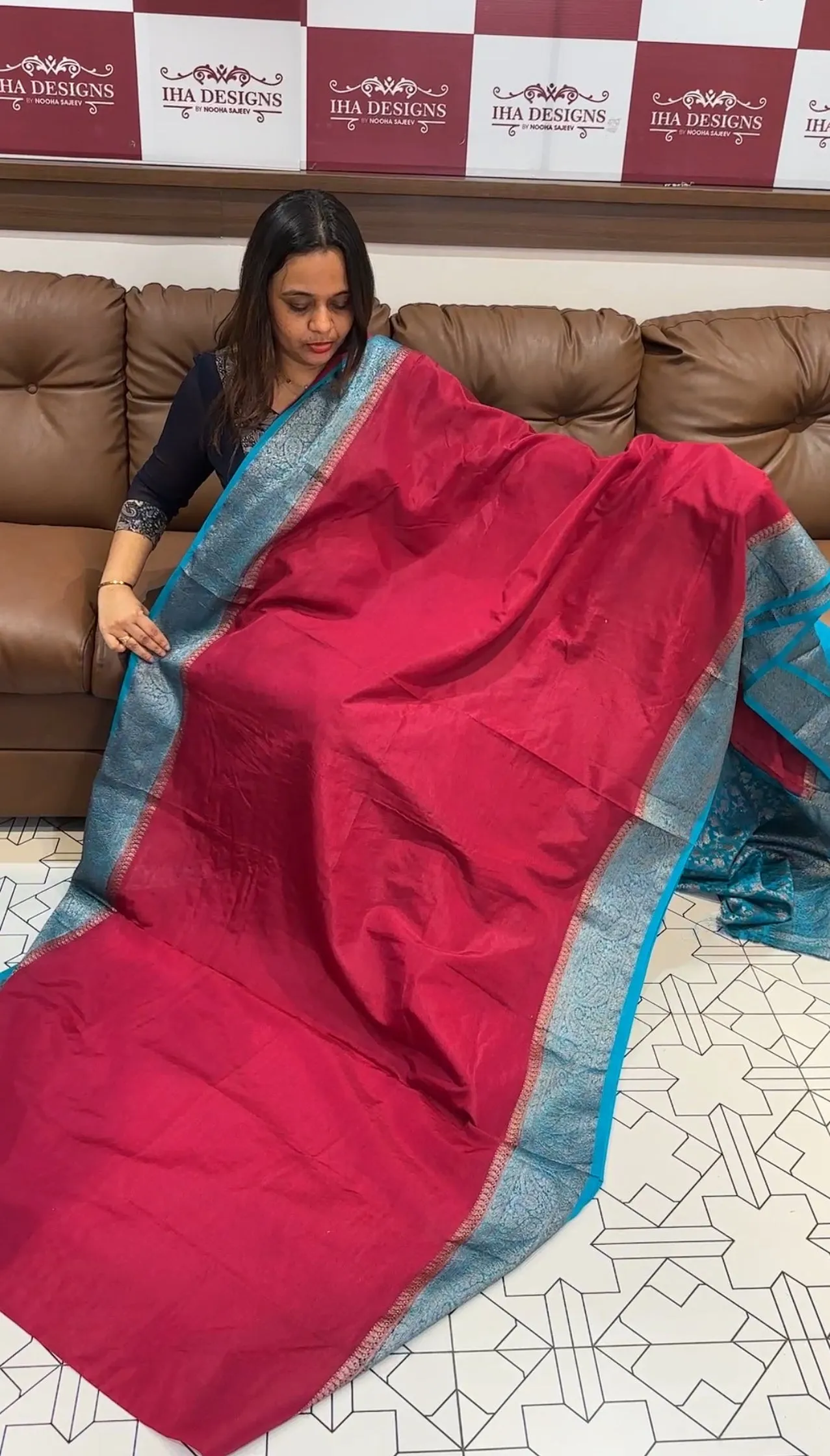 SEMI BANARASI SAREES - IHA 15118