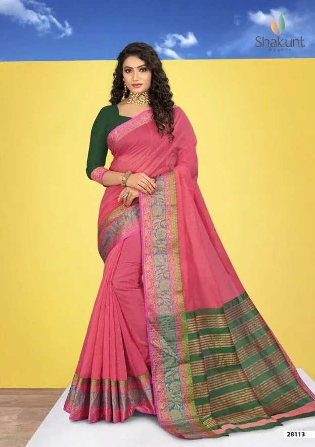 Shakunt Sarees Launched Shreyali Cotton Weaving Fancy Designer Sarees Collection