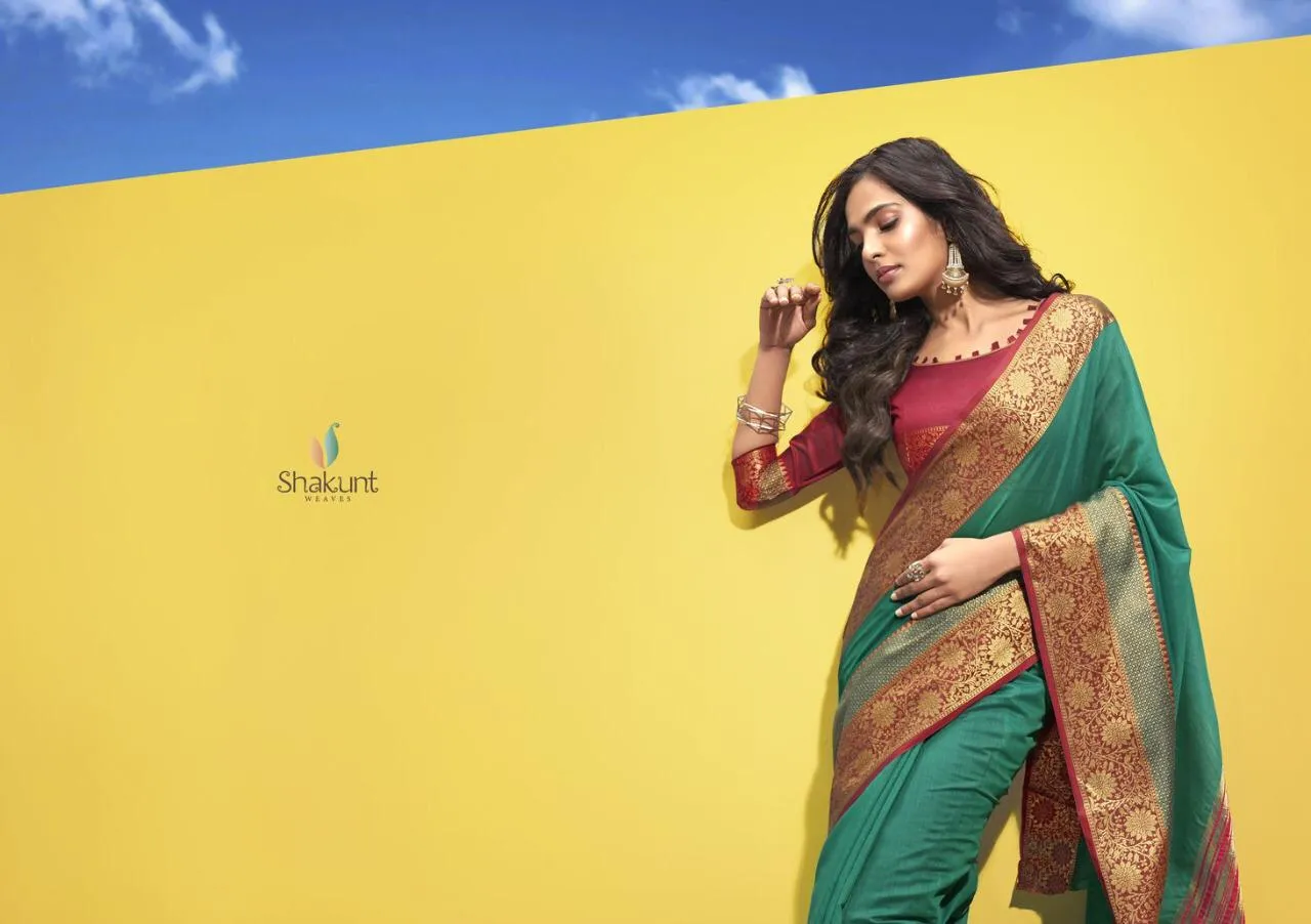 Shakunt Sarees Launched Shreyali Cotton Weaving Fancy Designer Sarees Collection