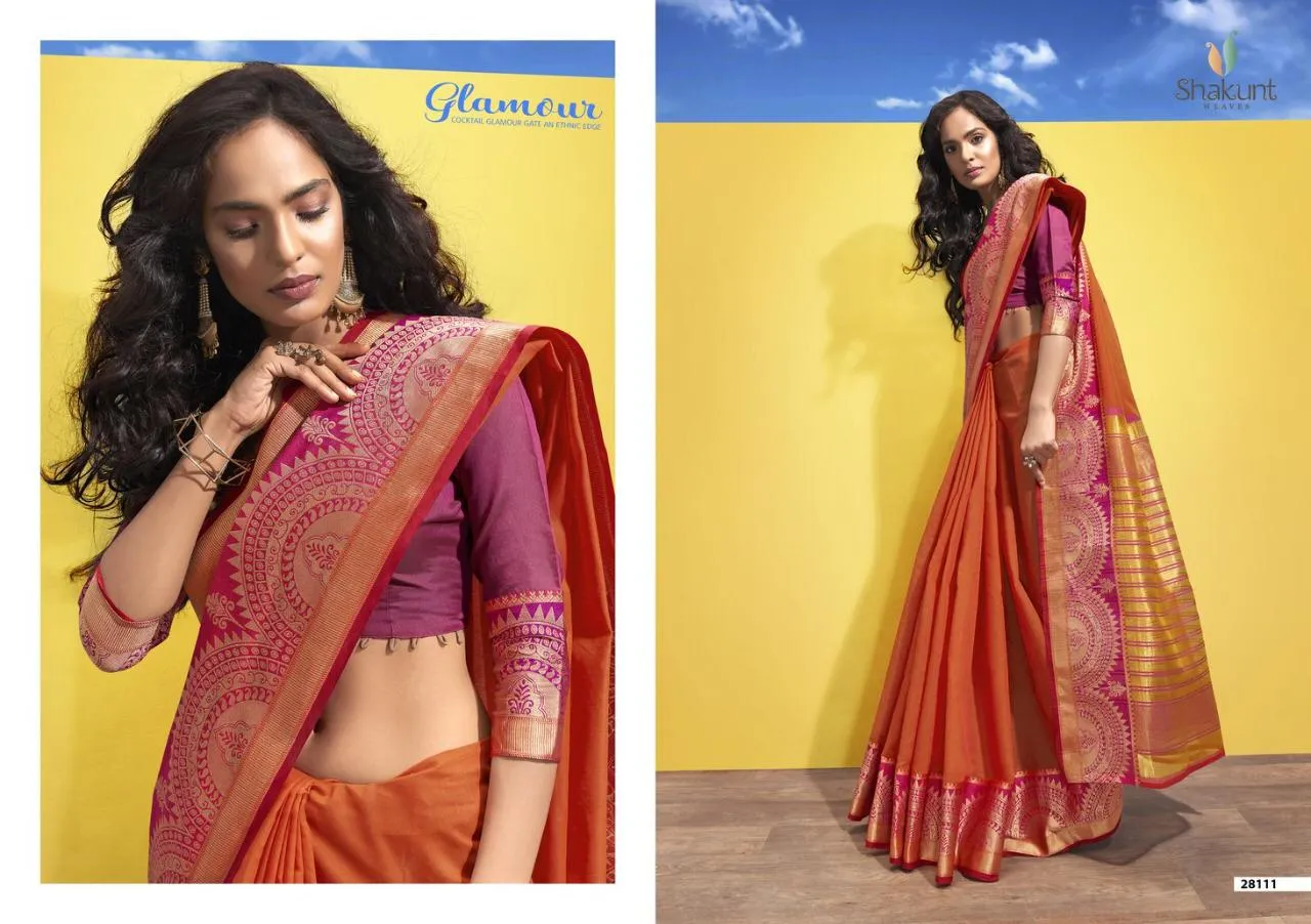 Shakunt Sarees Launched Shreyali Cotton Weaving Fancy Designer Sarees Collection