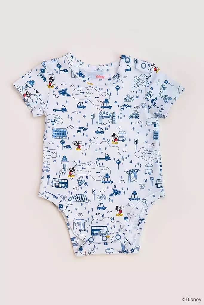 Short-Sleeve Onesie - Blue Road Trip Mickey