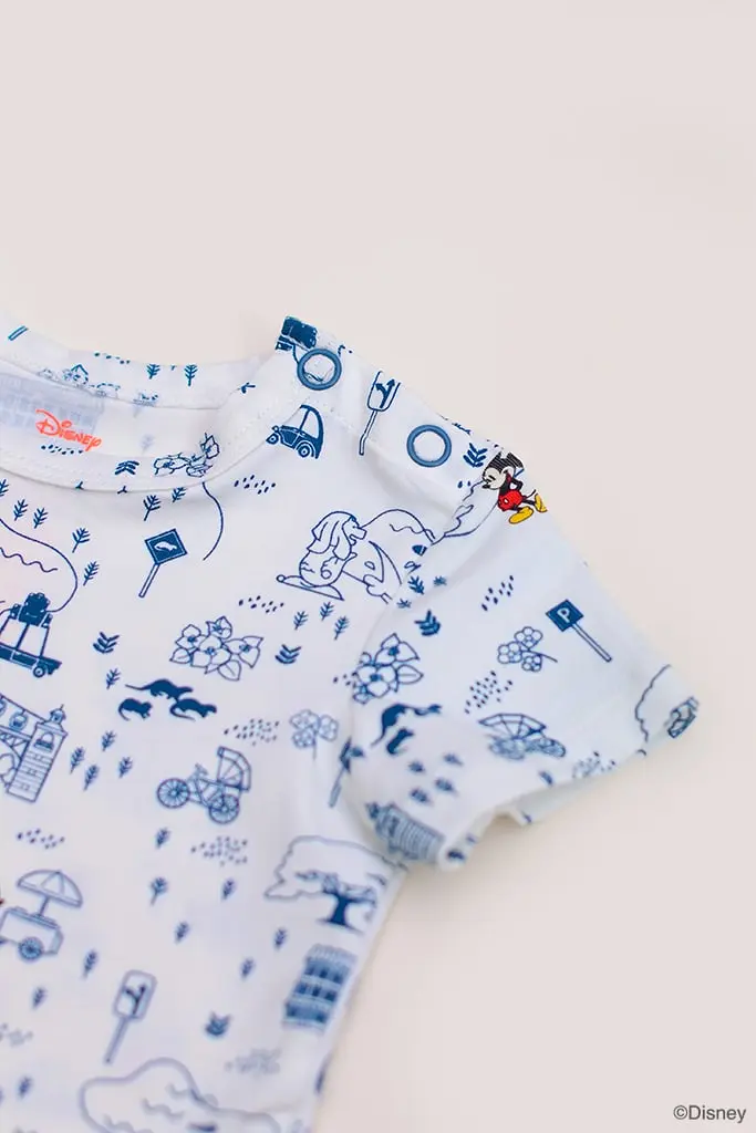 Short-Sleeve Onesie - Blue Road Trip Mickey