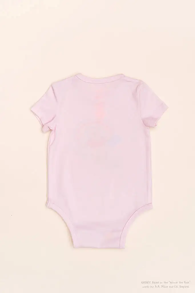 Short-Sleeve Onesie - Pink Rainbow Pooh