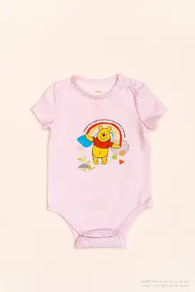 Short-Sleeve Onesie - Pink Rainbow Pooh