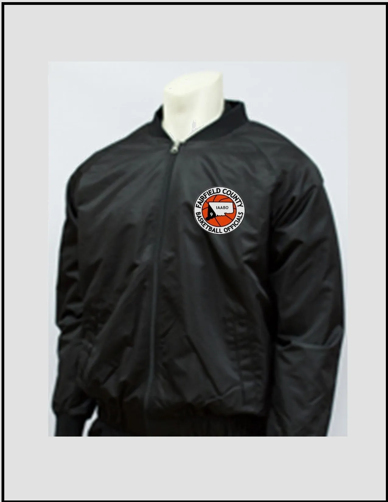 Smitty Black Jacket with Full Front Zipper w/CT BOARD 9 IAABO LOGO