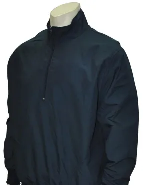 Smitty Long Sleeve Microfiber Shell Pullover Jacket w/ Half Zipper - Solid Navy