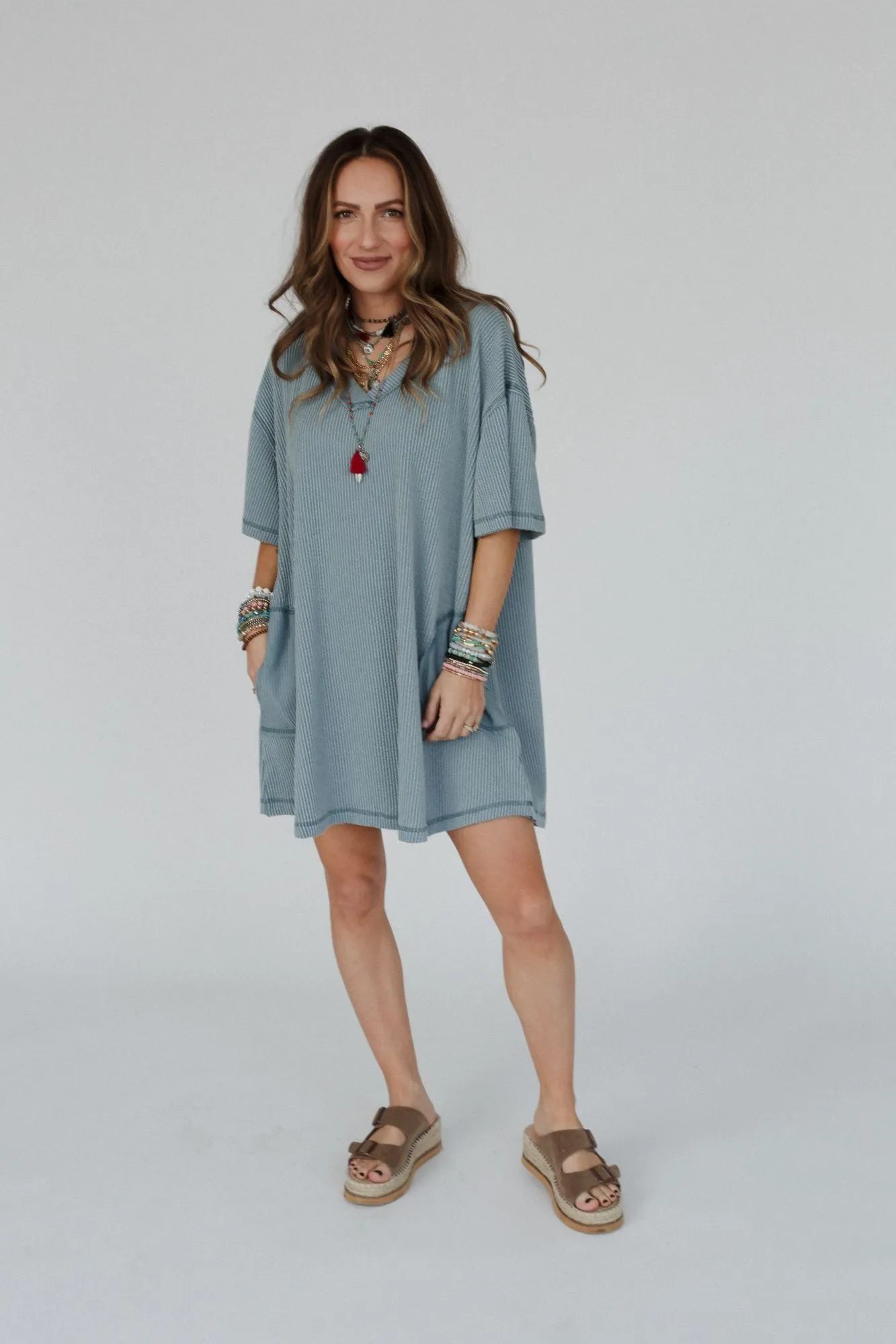 Soft Touch Tunic Dress - Seafoam