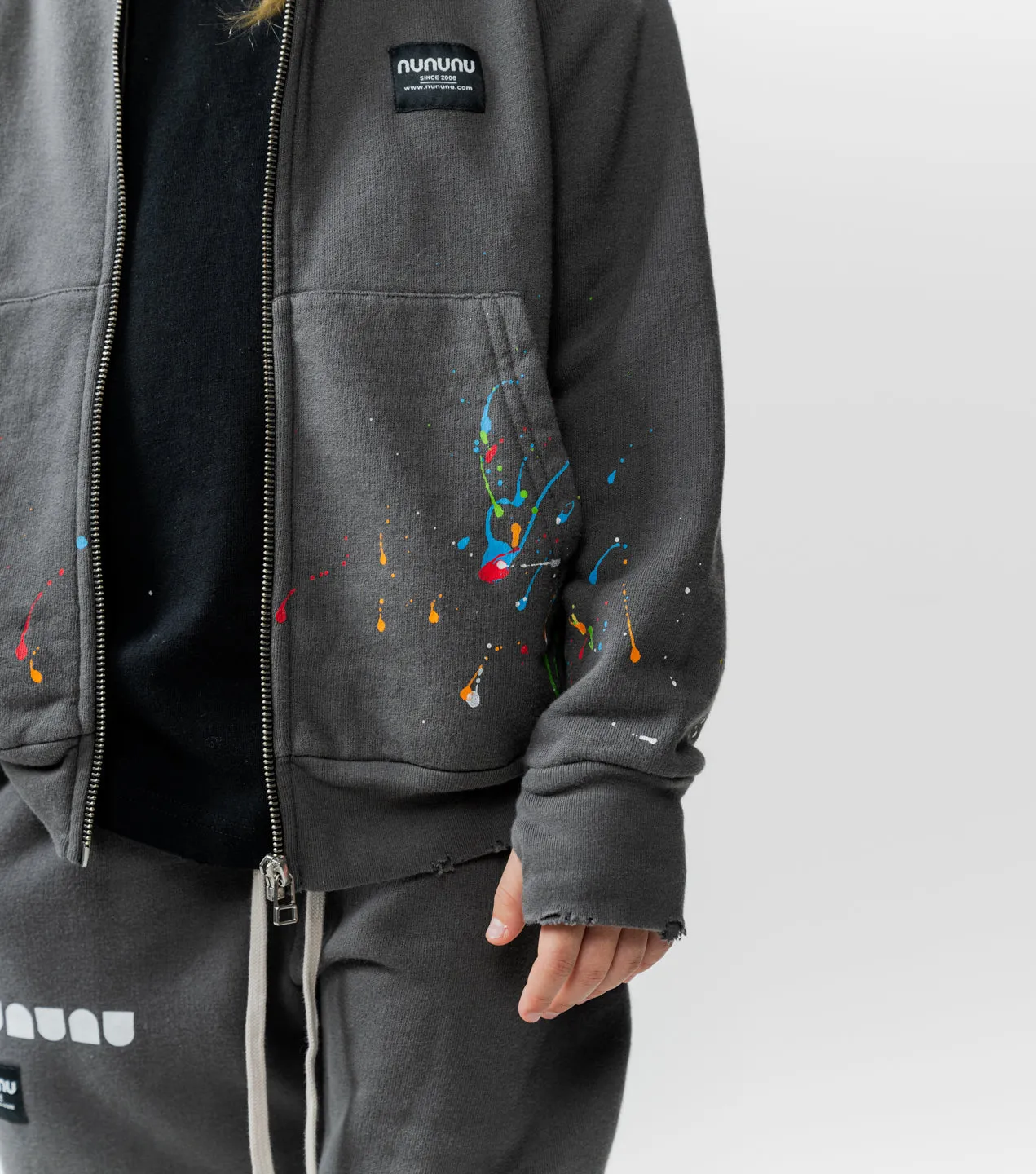 splash of color zip hoodie