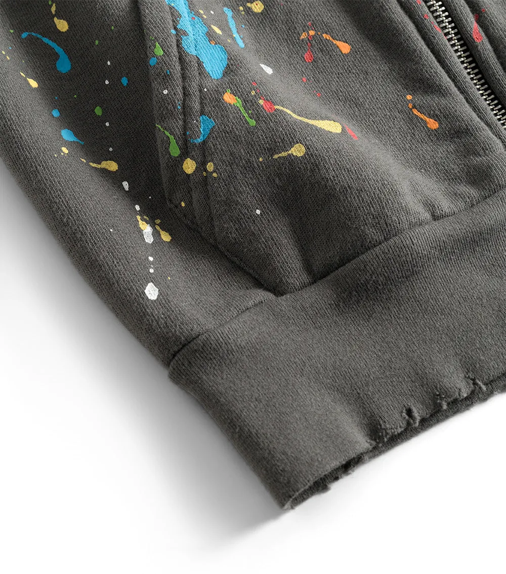 splash of color zip hoodie