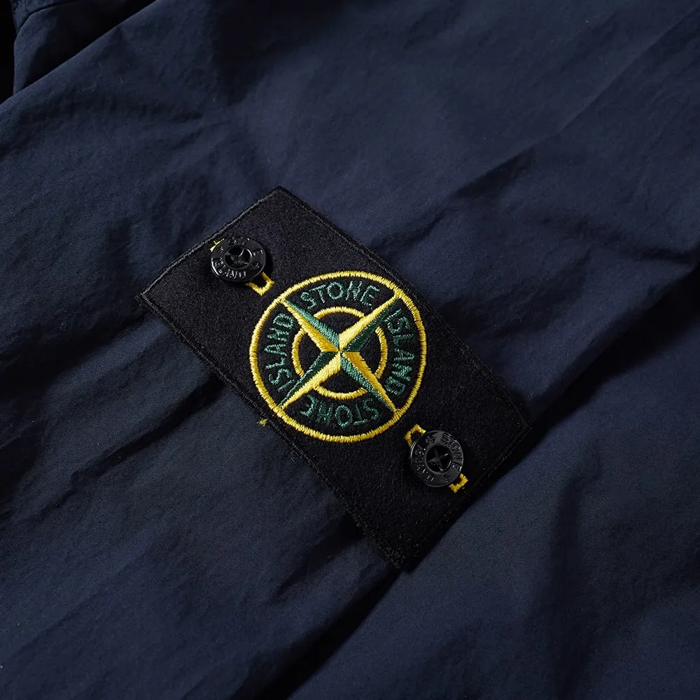 Stone Island Tela Parachute Hooded Shirt JacketNavy