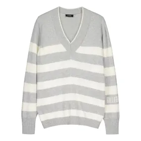 STRIPED V-NECK SWEATER