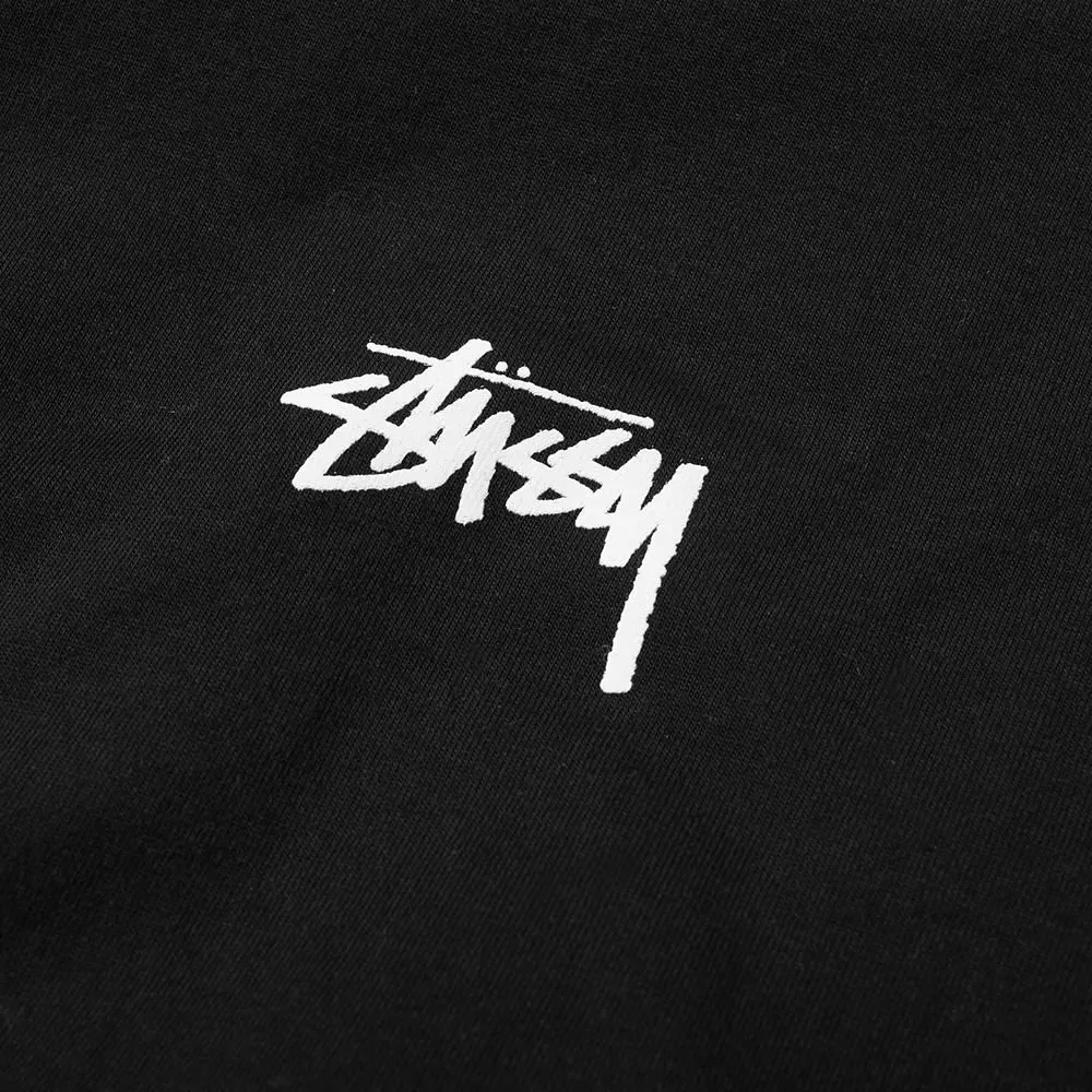 Stussy Long Sleeve Original Stock Hooded TeeBlack