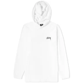 Stussy Long Sleeve Original Stock Hooded TeeWhite