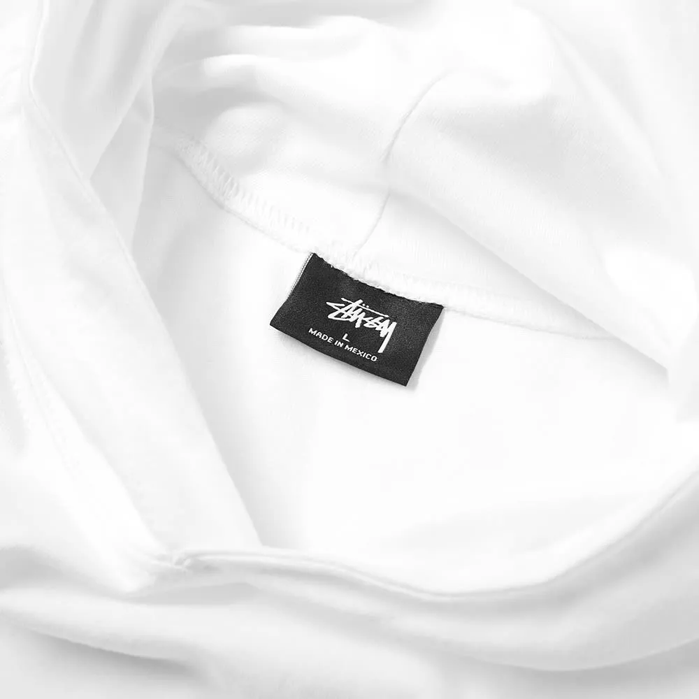 Stussy Long Sleeve Original Stock Hooded TeeWhite