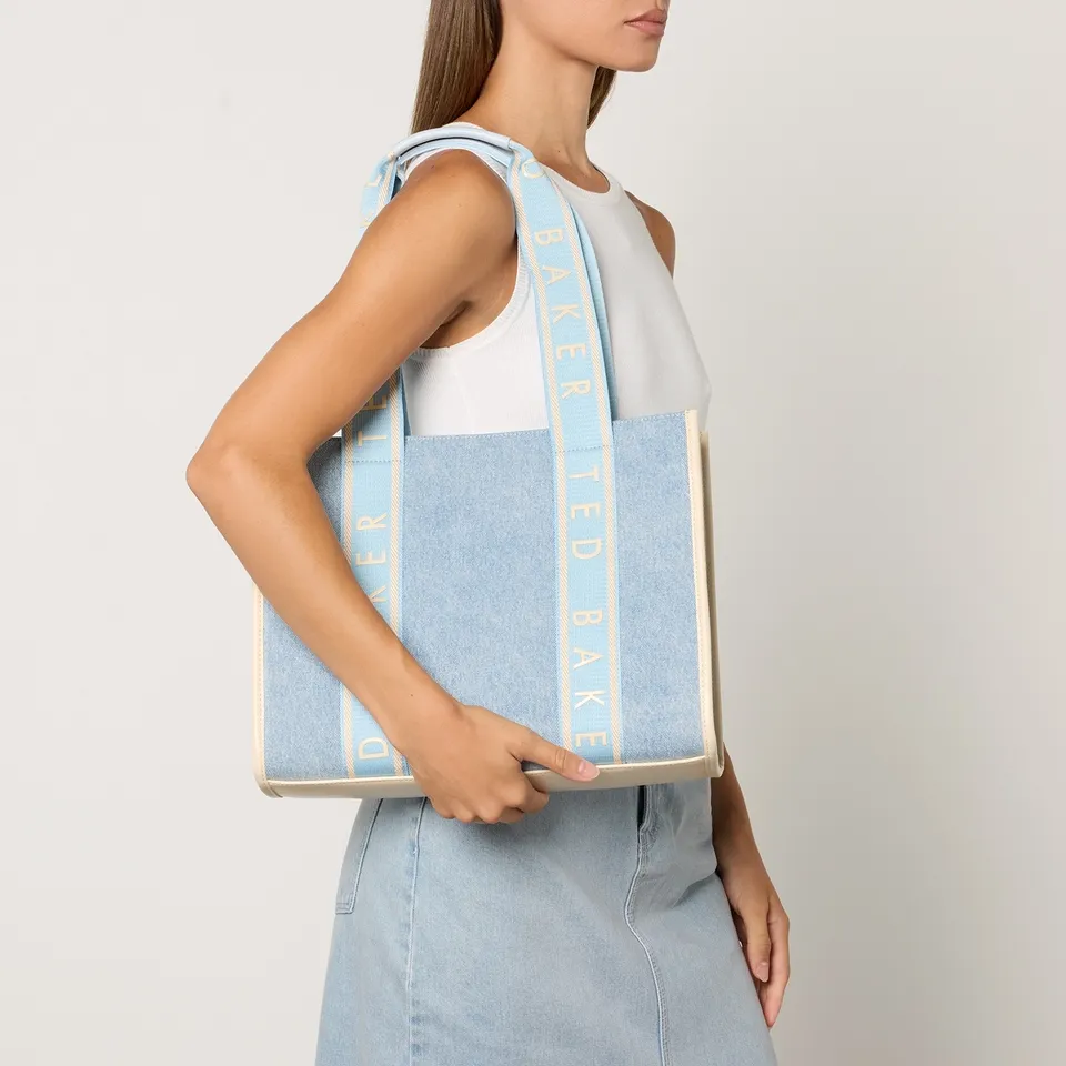 Ted Baker Jeanee Webbing Medium Denim Tote Bag