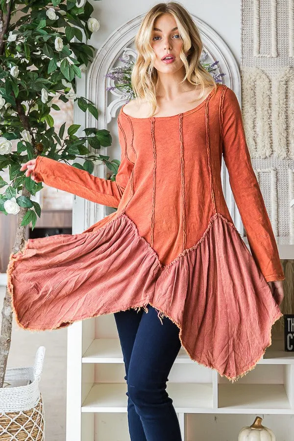 The Prefect Layering Tunic w/ Uneven Hem