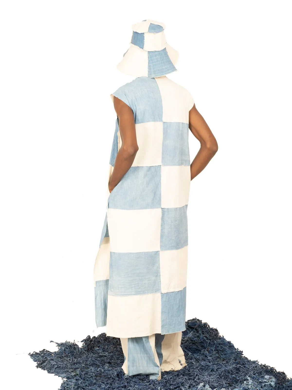 TIU x IAMISIGO Ivory & Sky-Blue Tunic Dress