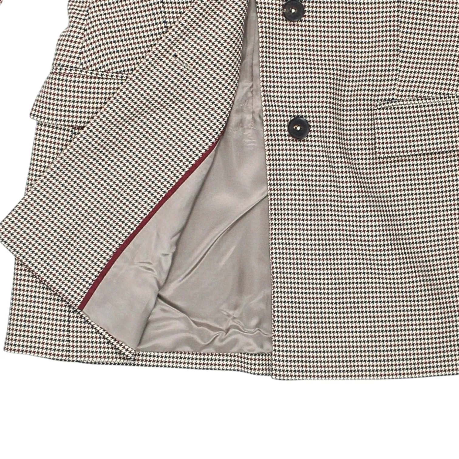 Tommy Hilfiger Cream Houndstooth Slim SB Blazer