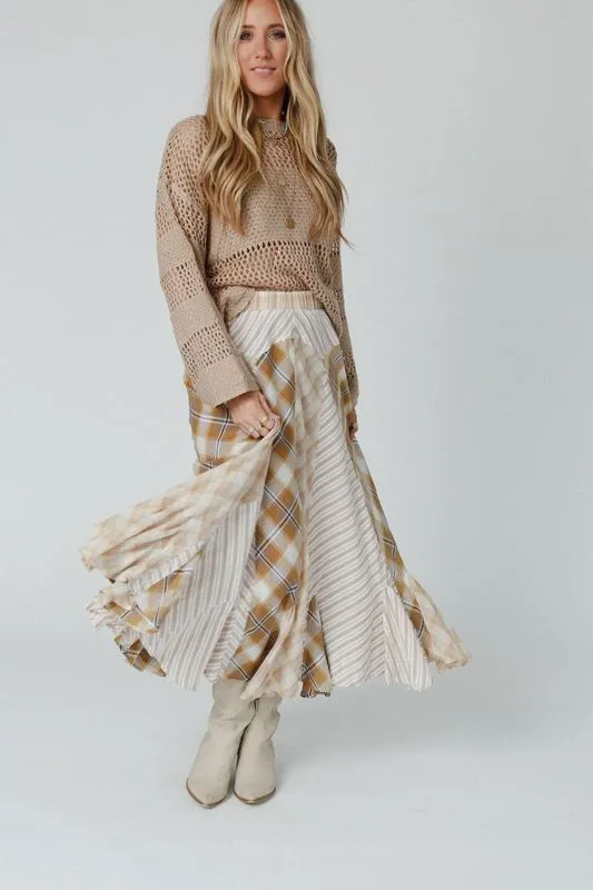 Twirl With Us Maxi Skirt - Natural