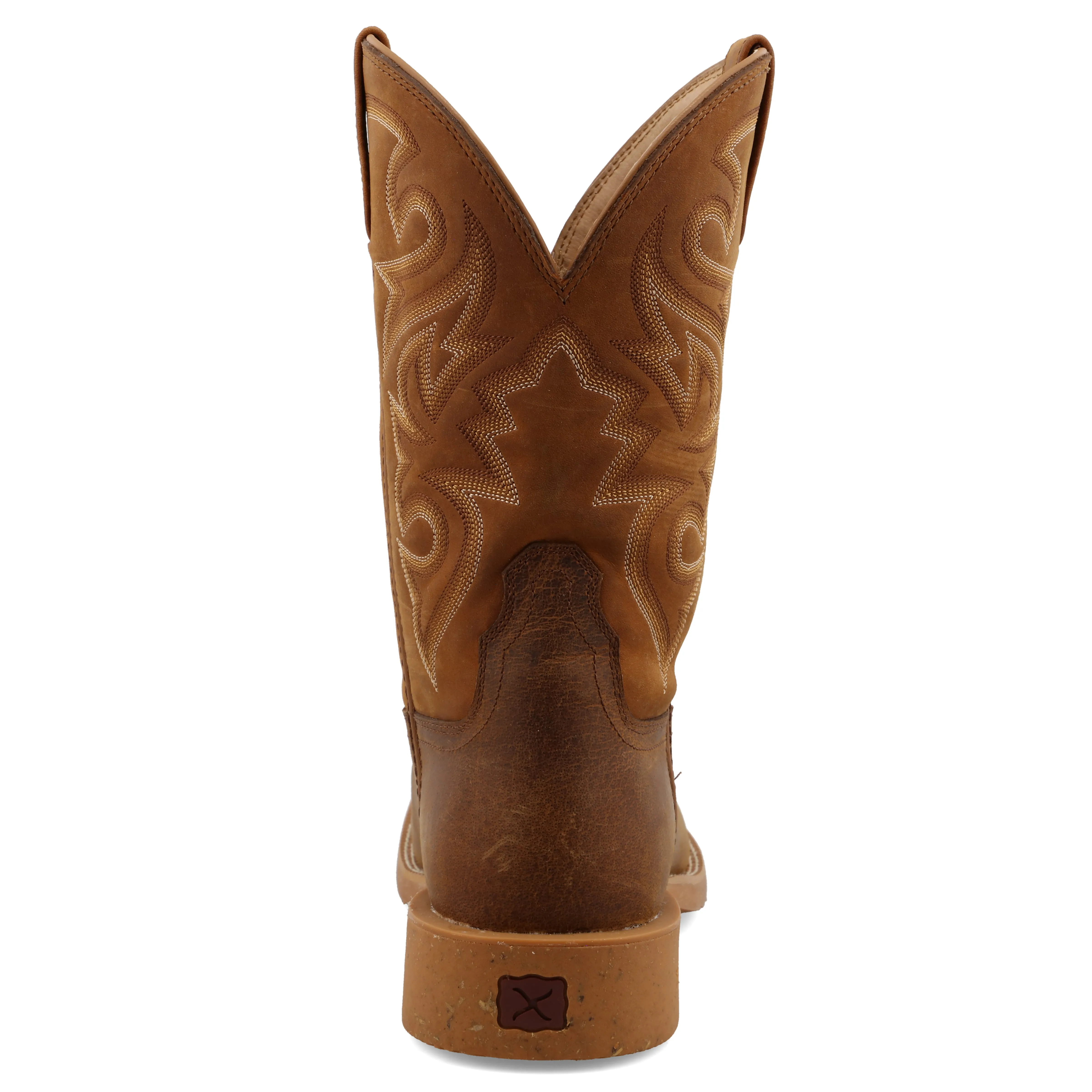 Twisted X Men's 11 Saddle and Rustic Orange Wide Square Toe Tech X Boot