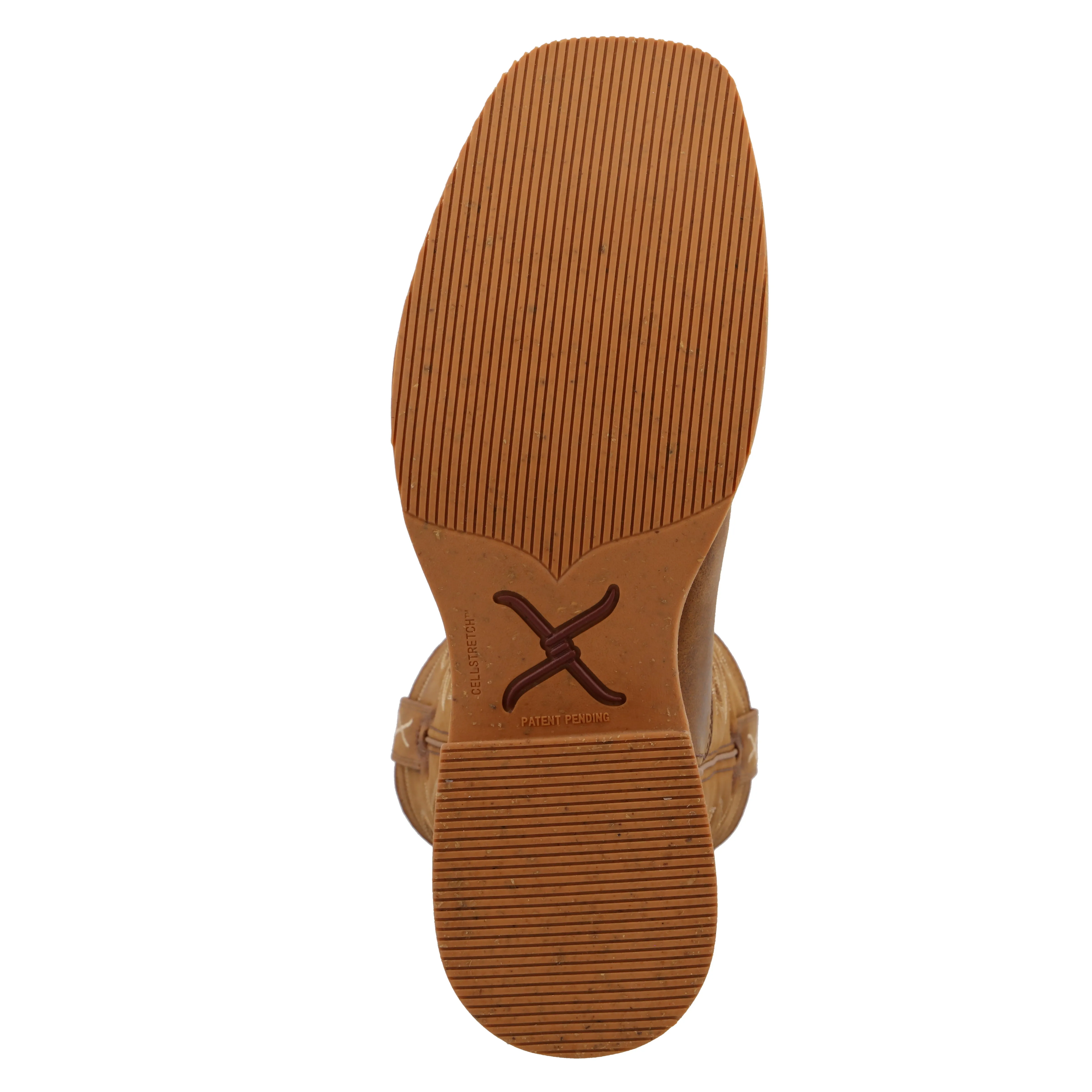 Twisted X Men's 11 Saddle and Rustic Orange Wide Square Toe Tech X Boot