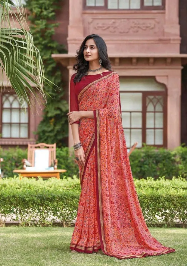 Vaidam Sarees Launched Shringar Georgette Printed Fancy Designer Sarees