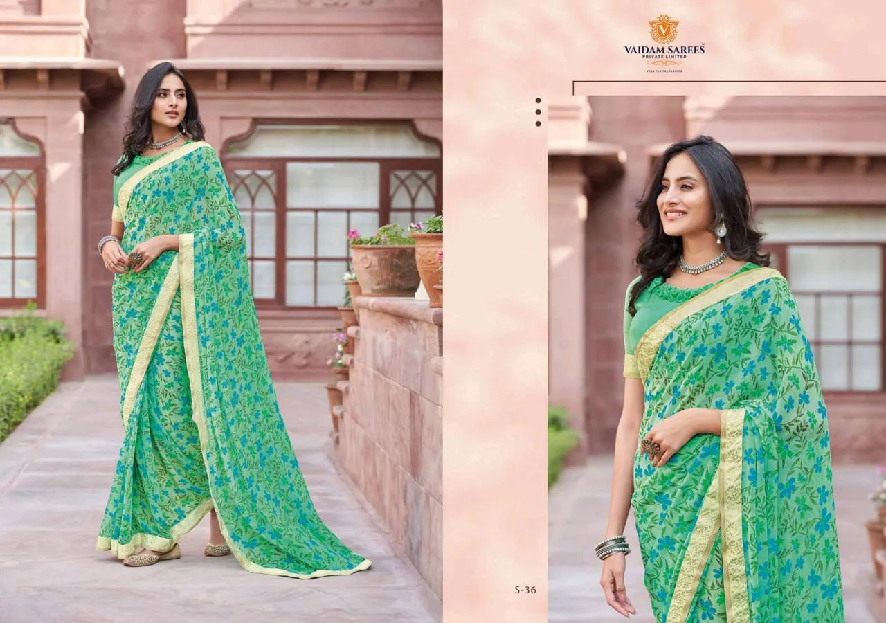 Vaidam Sarees Launched Shringar Georgette Printed Fancy Designer Sarees