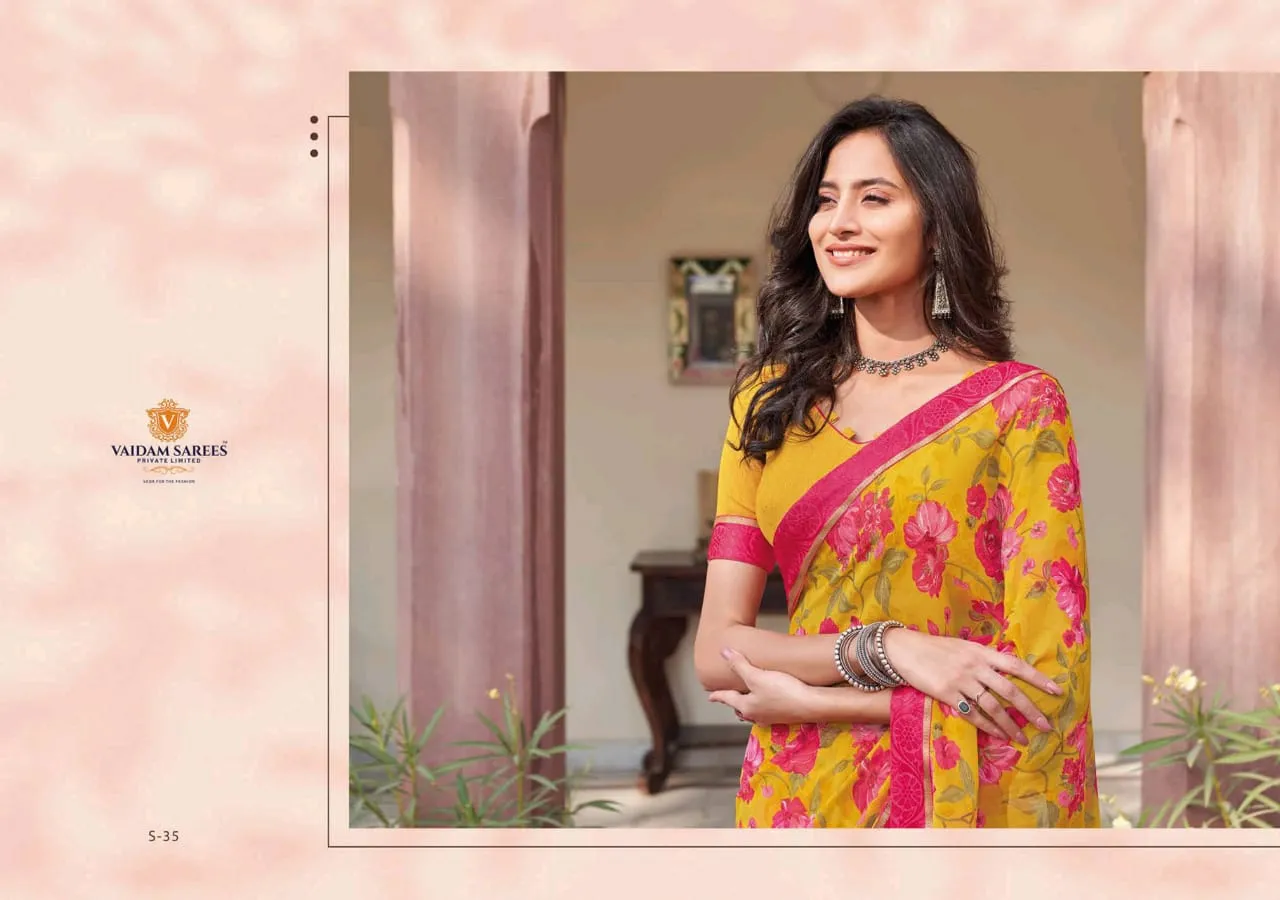 Vaidam Sarees Launched Shringar Georgette Printed Fancy Designer Sarees