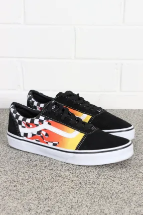 VANS Ward Flame Checker Suede Shoes (Y6/W7)