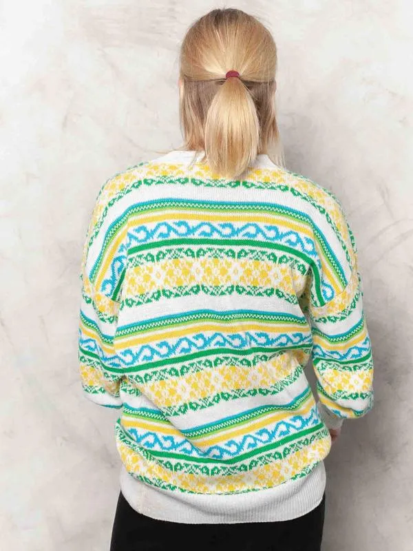 Vintage 80's Patterned Women Sweater