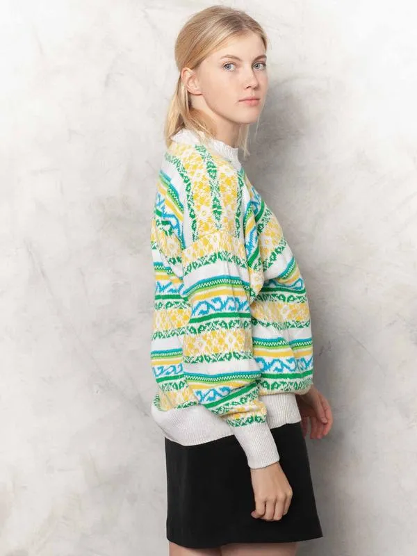 Vintage 80's Patterned Women Sweater