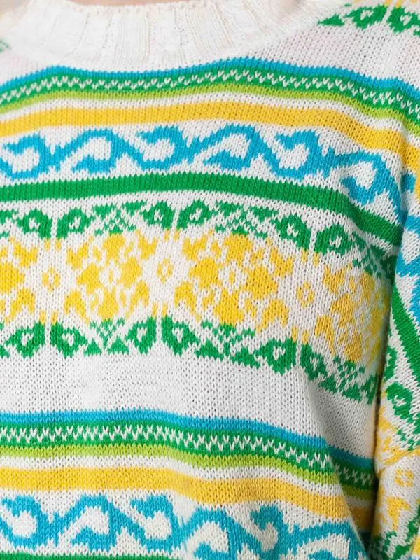 Vintage 80's Patterned Women Sweater