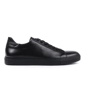 WINGS + HORNS COURT LOW SOFTY LEATHER BLACK / BLACK