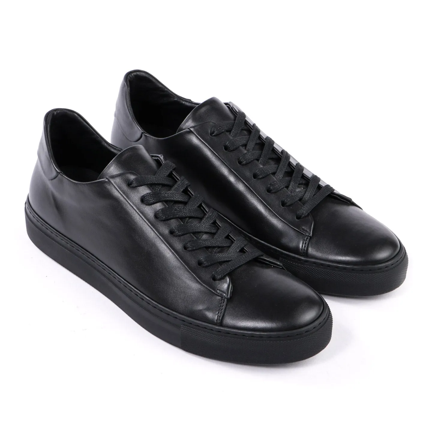 WINGS + HORNS COURT LOW SOFTY LEATHER BLACK / BLACK