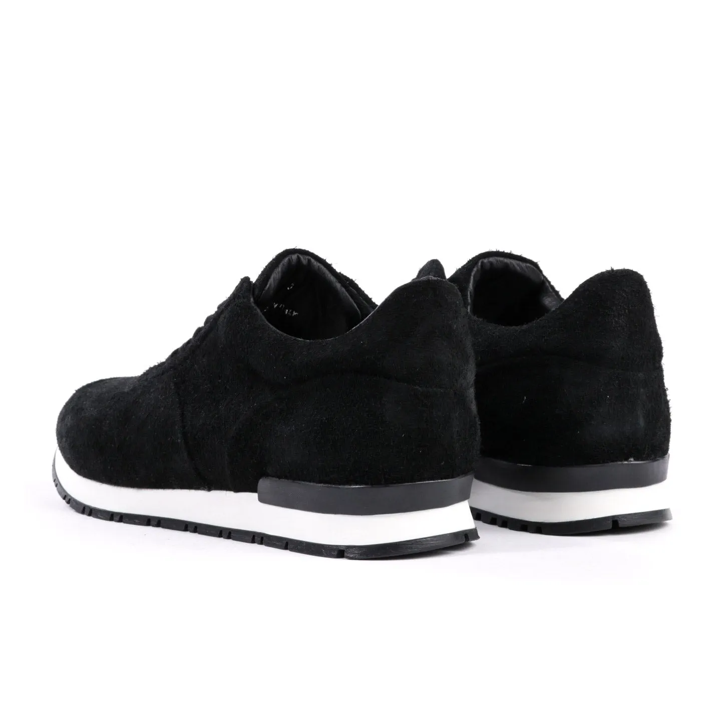 WINGS + HORNS WAXED SUEDE TRAINER BLACK