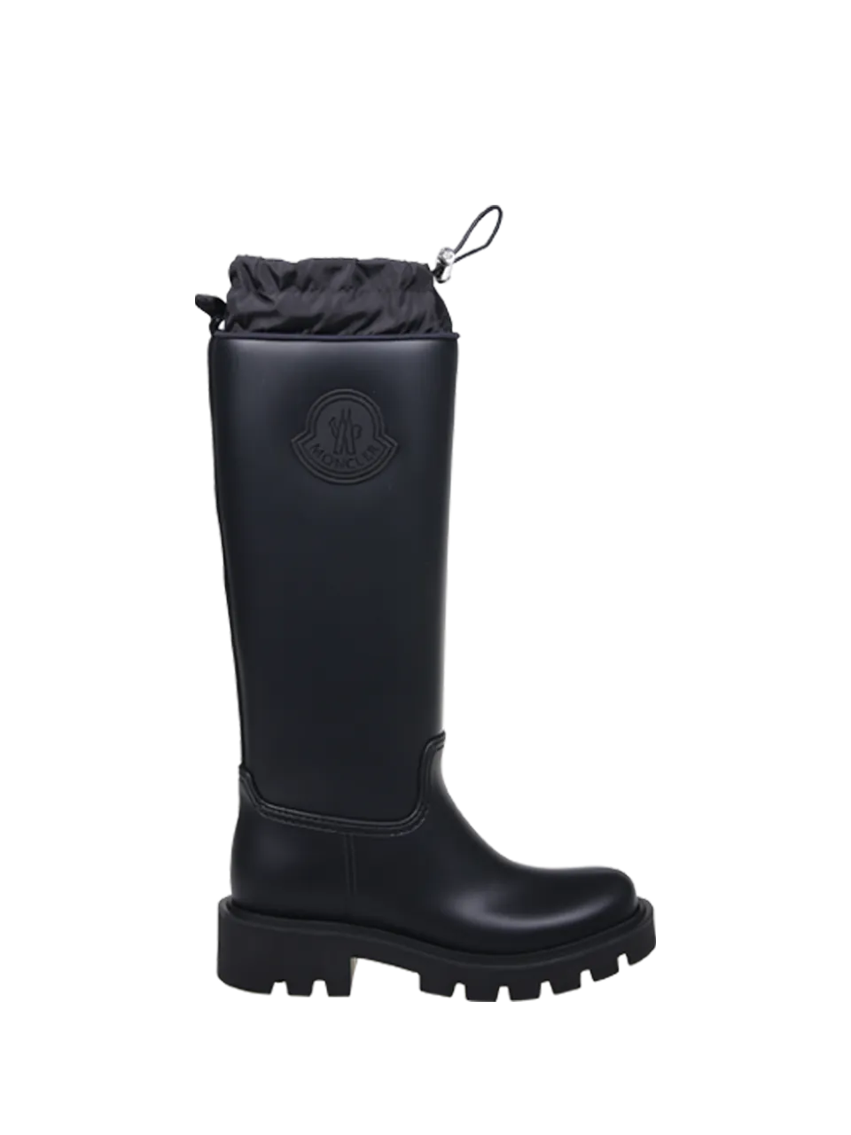 WOMAN MONCLER BLACK PVC KICKSTREAM HIGH RAIN BOOTS