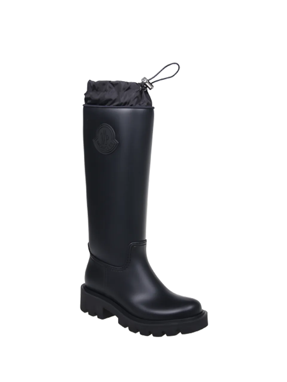 WOMAN MONCLER BLACK PVC KICKSTREAM HIGH RAIN BOOTS